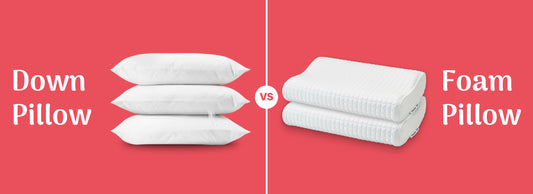 Comparison of down pillow insert and foam pillow insert.
