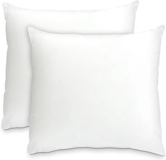 Set of two throw pillow inserts for white pillows, ideal for enhancing comfort and style.
