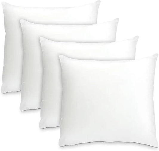 Set of four throw pillow inserts for white pillows, perfect for decorating multiple spaces.