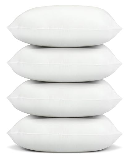 Foamily Throw Pillow Inserts 16x16 inch Set of 4 Square Pillow Insert