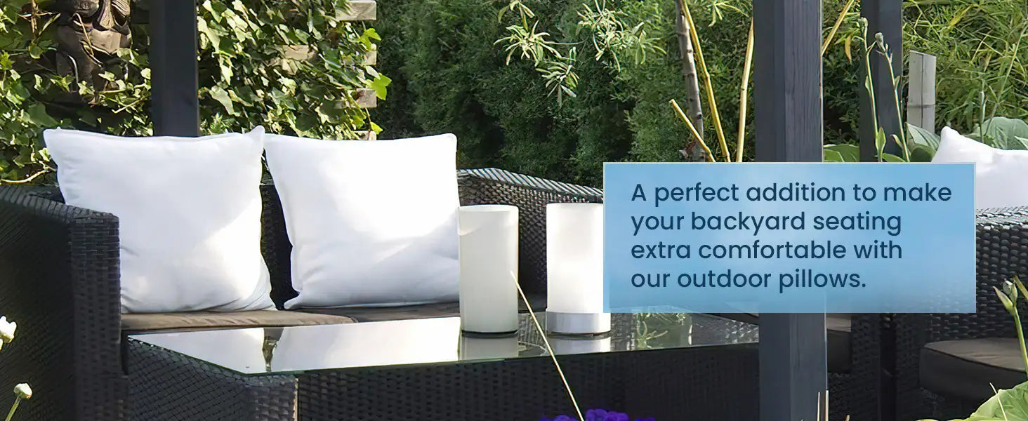 Outdoor pillows add extra comfort to your backyard seating.